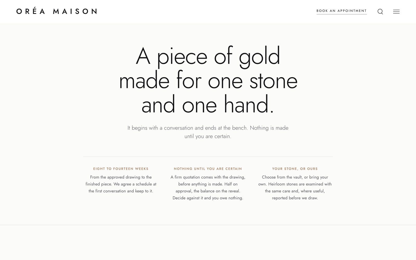 The ORÉA MAISON bespoke page
